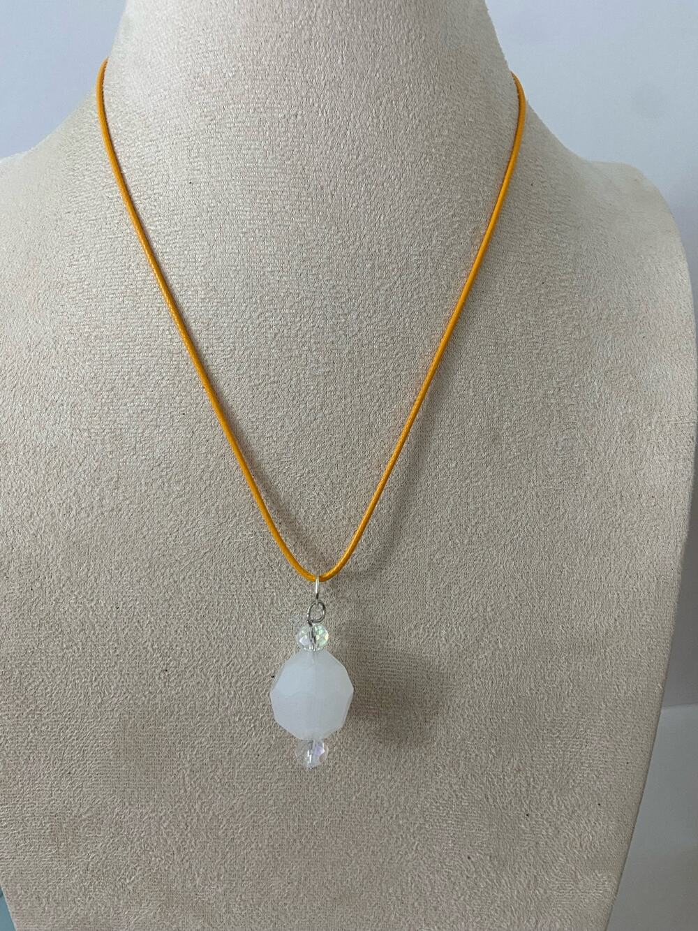 white pendant necklace